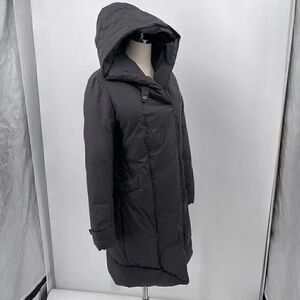 Ugg Australia womans puffer jacket small duck down black hoodie Box Q